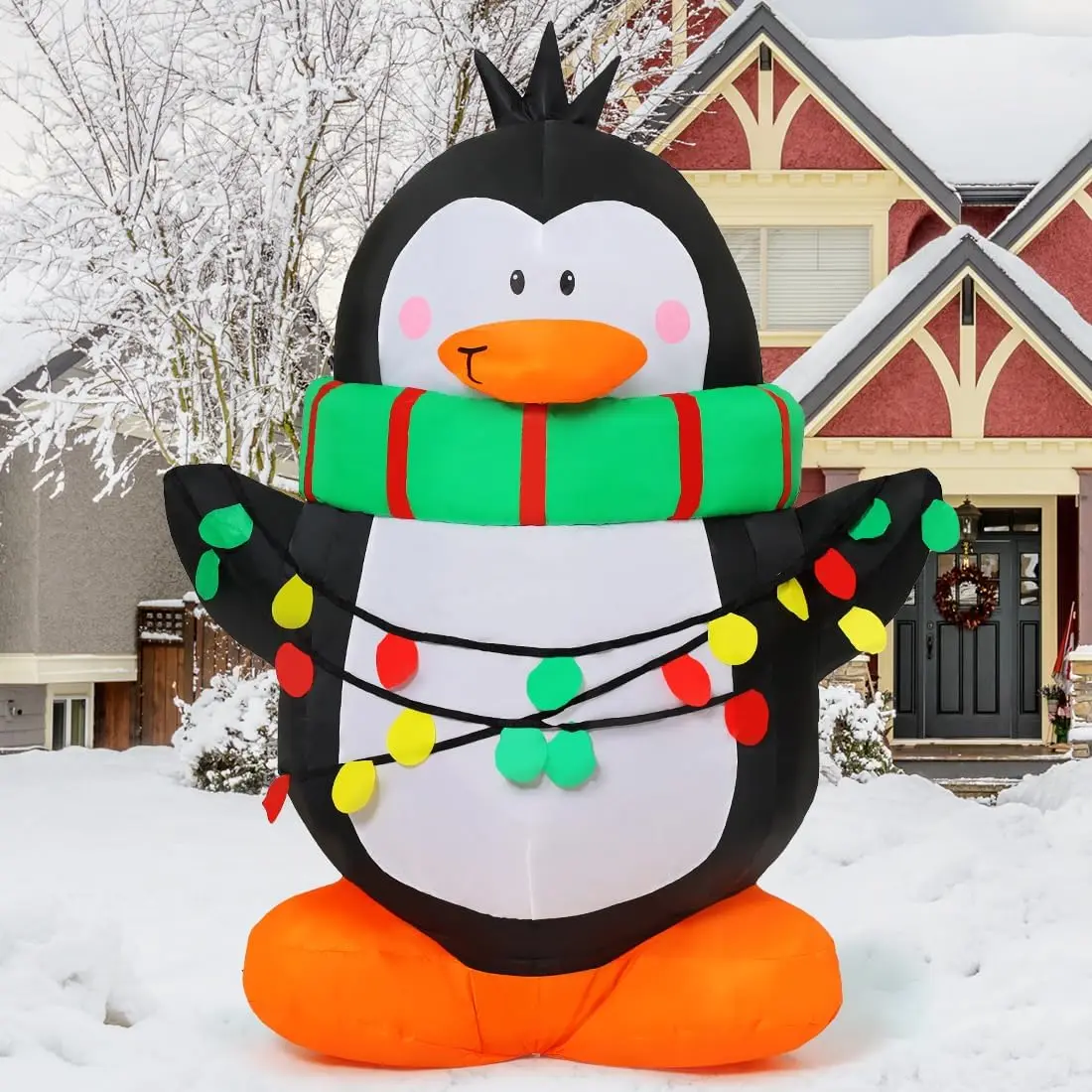 4.2 FT Penguin Christmas Inflatables LED Lights Outdoor Yard Garden Decor for Holiday Parties