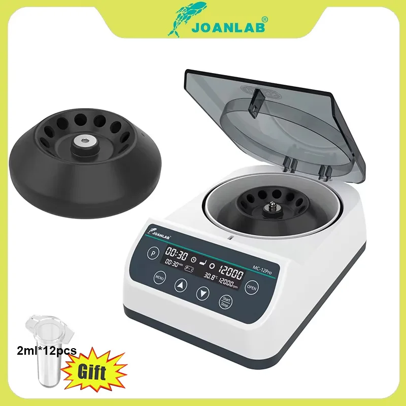 

JOANLAB PCR Центрифуга Лабораторная цифровая высокоскоростная плазменная центрифуга 12000 об/мин 0,2/0,5/1,5/2 мл Центрифужная пробирка MC-12Pro