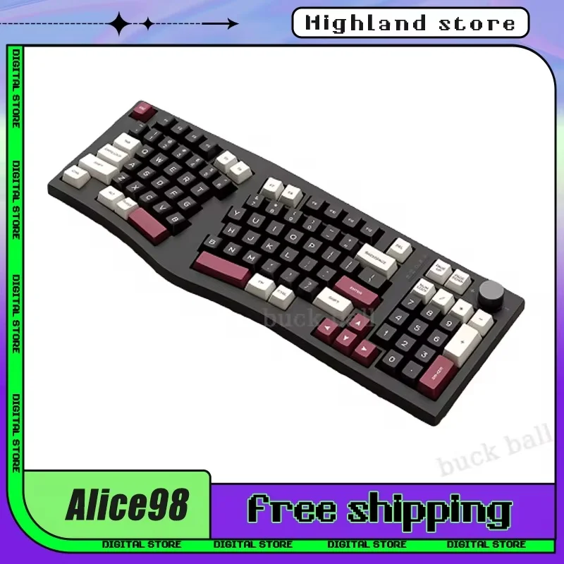 

FEKER Alice98 Mechanical Keyboard Alice 3 Mode Bluetooth Wireless Keyboards Ergonomics RGB Custom Hot-Swap Gaming Office Keyboad