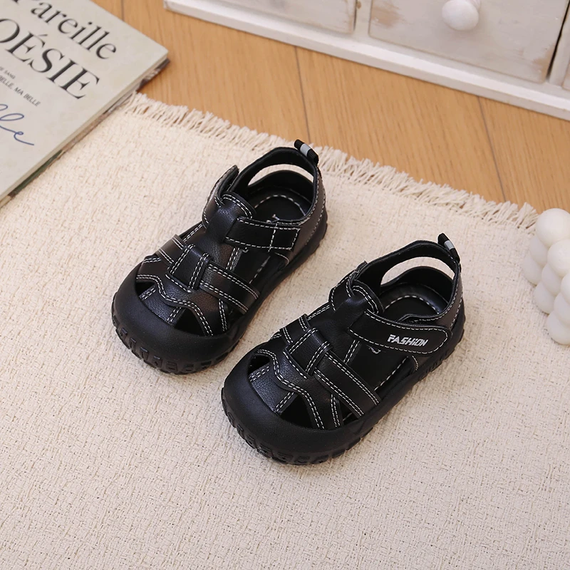 Toddler Kids Walking Shoes Toes Capped Anti-kicked Boys Girls Sports Sandals Non-slip 2026 Summer New Baby Sandals Soft Sole