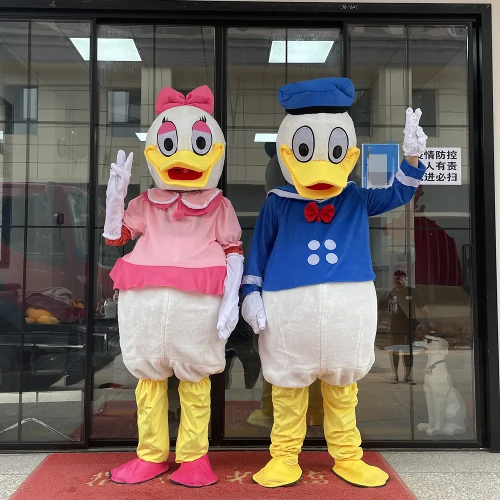 Cosplay Donald Duck Boy and Daisy Duck Girl Cartoon character costume Mascot Advertising Fancy Dress Party Animal carnival prop