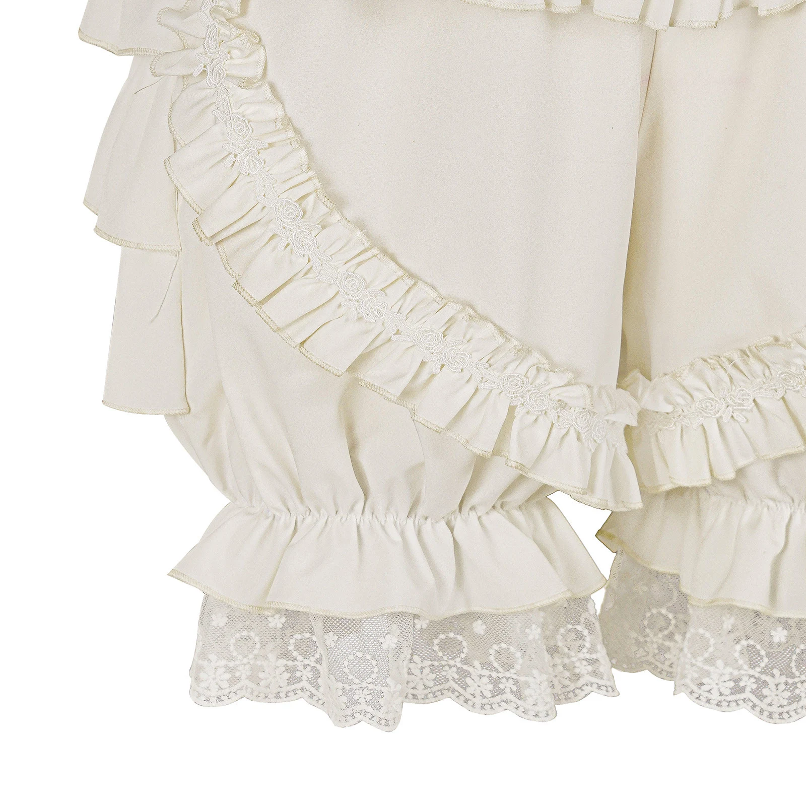 Women Victorian Lolita Pumpkin Shorts Tiered Ruffled Trim Lantern Shorts Bloomers Underskirt for Renaissance Dress Costume