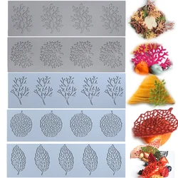 Dolian Coral Branches Leaf Fondant Lace Pad Silicone Mold DIY Chocolate Plate Cake Decoration Baking Mold Bakery Accessories