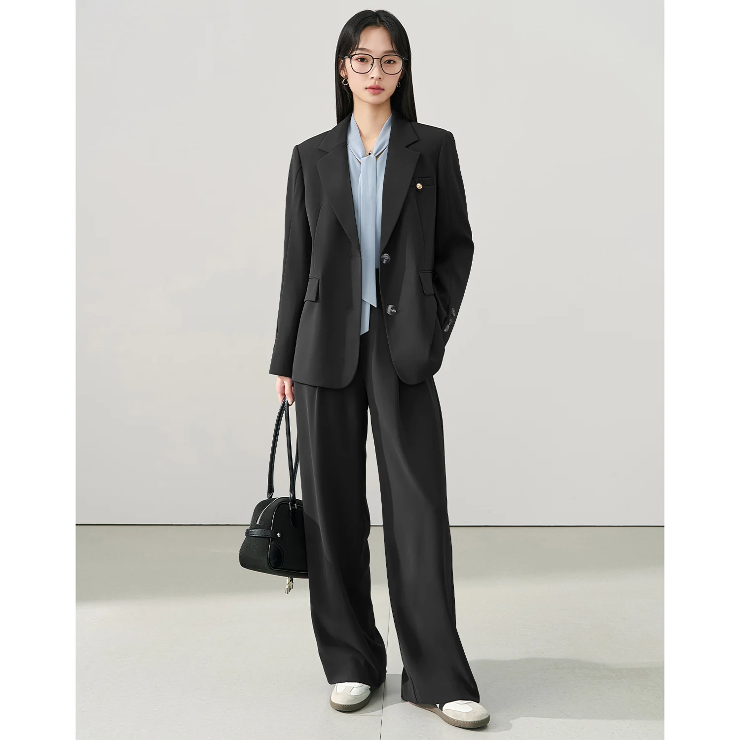 Allingentle Loose Fit Women's 2 Piece Set Fashion Women Pantsuit Set for Office Outfits Customize