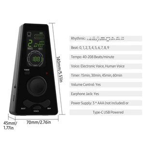Universal Electronic Digital Metronomus with Timer, Volume and Beat Speed Control, Battery, USB Metronomers 8 Main Metronome Sales - №3