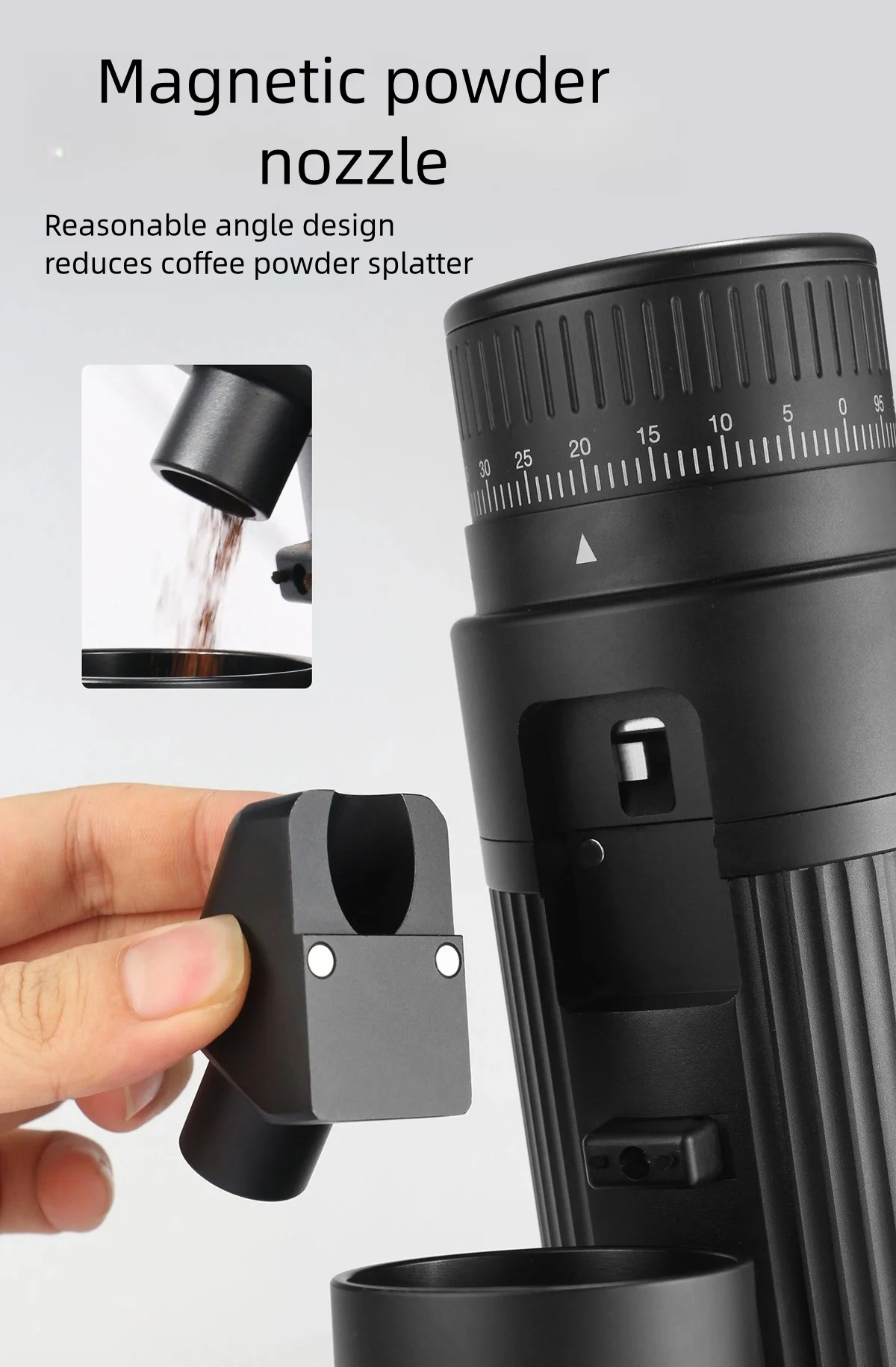 Westgreen Macinacaffè elettrico italiano a tutto tondo perforato a mano Portatile per uso domestico in ufficio Macinacaffè Coltello a cono 55mm