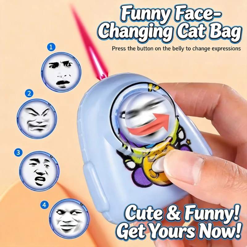 Funny Emoji Face Changing Lighter Windproof Refillable Butane Lighter Creative Press Toy Stress Relief Relaxing Gift for Adults