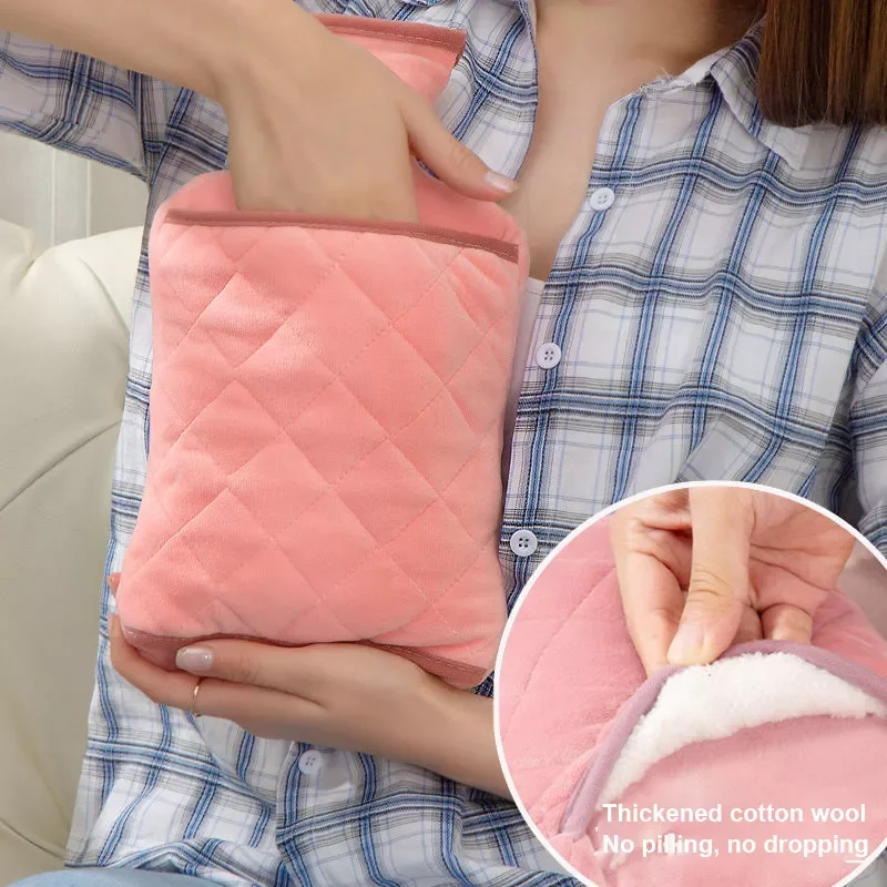 2000ml Thickened explosion-proof flushing hot water bag warm belly water injection warm hand bag hot compress plush hand warmer