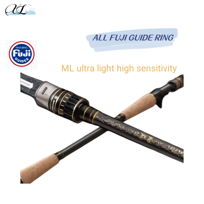 XL Fuji Ultralight Casting  Fishing Rod ML High Carbon Fast  Action Spinning Rod 2.1m2.28m2.4m 2Section Trout Rod Bass Rod