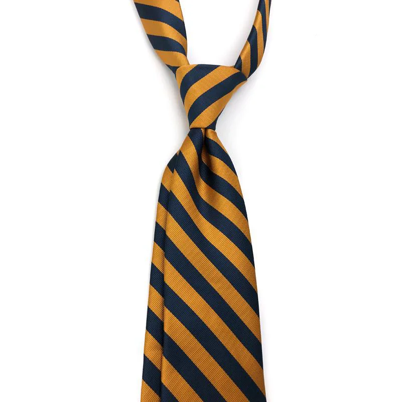 Wholesale 8CM Men's Necktie Classic Ties For Man Wedding Business Party Polyester Stripes Striped Jacquard Ascot Accessories