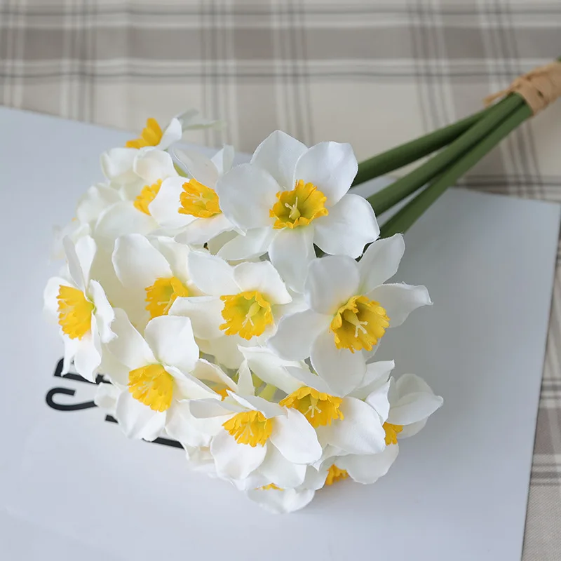 Artificial Flower Narcissus Bouquet Silk Cloth Wedding Fake Flowers Home Decoration Wedding Decoration