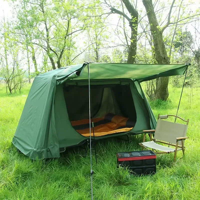 Outdoor Camping Waterproof Thick Camping Tent - Double-layer Cold-proof Fishing-specific Off-ground Tent - Rainproof for