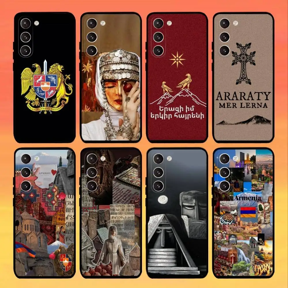De A-Armenia Vlag Paspoort ART Telefoon Case Voor Samsung Galaxy A73,A72,A71,A70,A53,A52,A51,Anderen Zachte Zwarte Cover