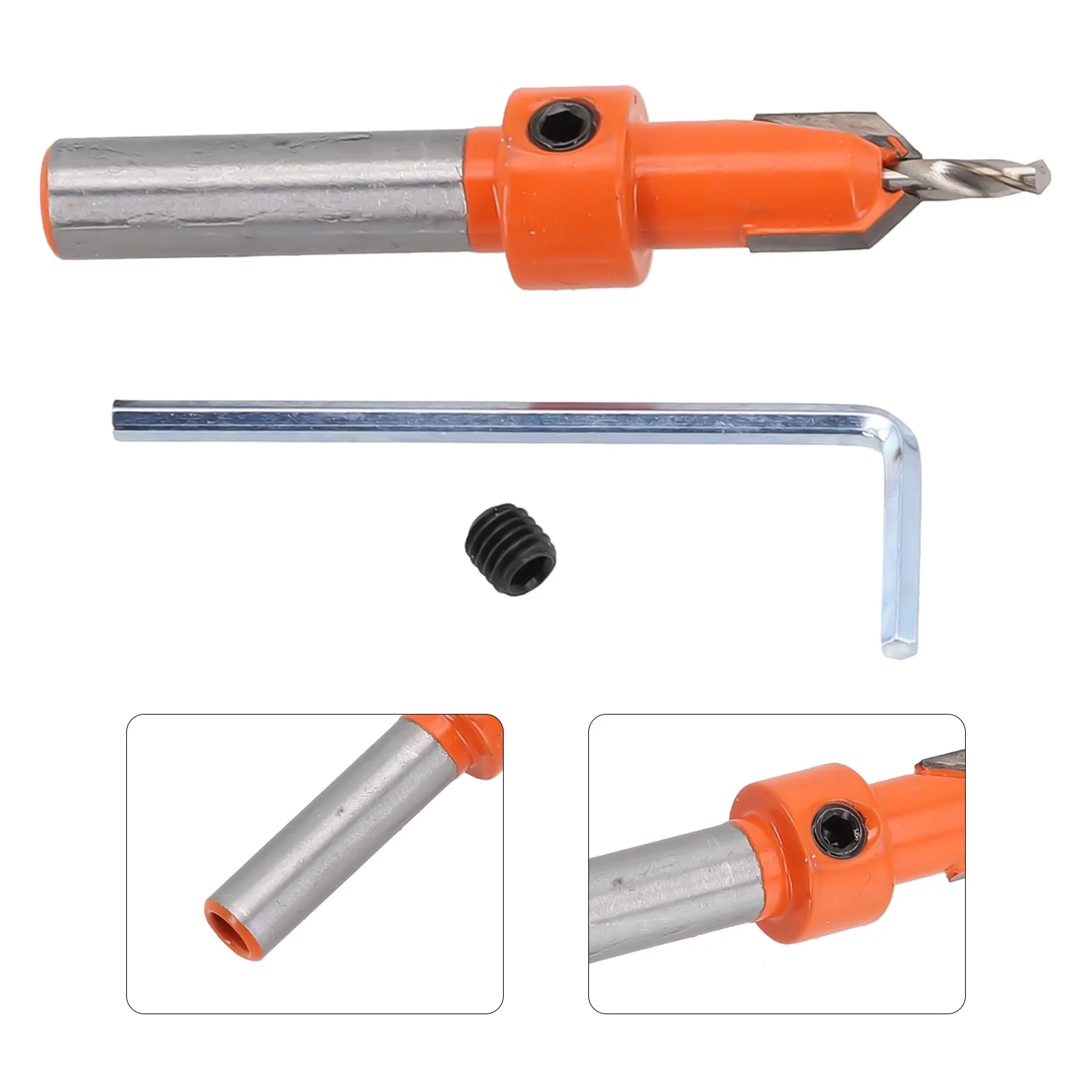 Adjustable Depth Countersink Drill Bit for Wood and Aluminum Screws Hexagon Shank Woodworking Essential 60 80 Characters