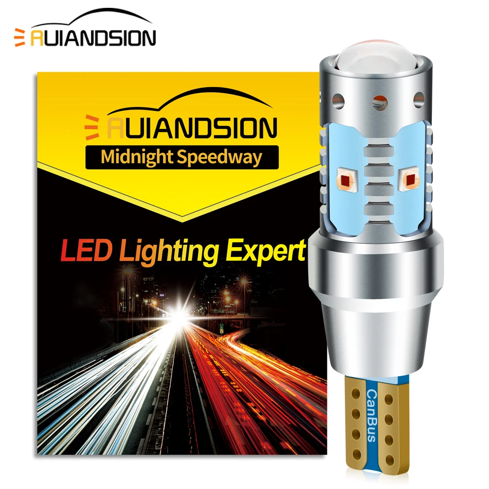 2Pcs T15 W16W Auto LED Reverse Light 921 912 CANBUS No Error White Red Amber Tail Backup Parking Turn Signal Lamp AC/DC 10-30V