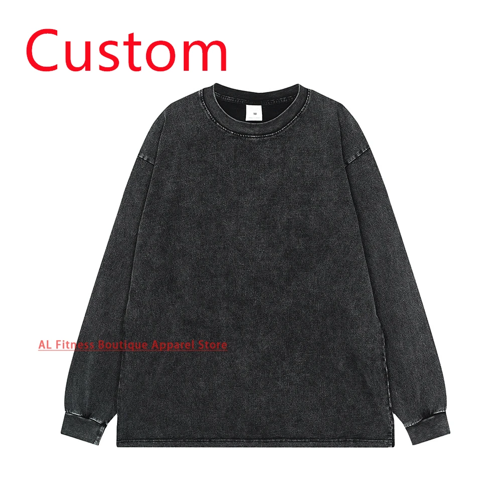 

Custom New Men Sports Wash Long Sleeve T-shirts Bodybuilding Fitness Men Clothing Workout Oversized Men's Sportwear T-shirts