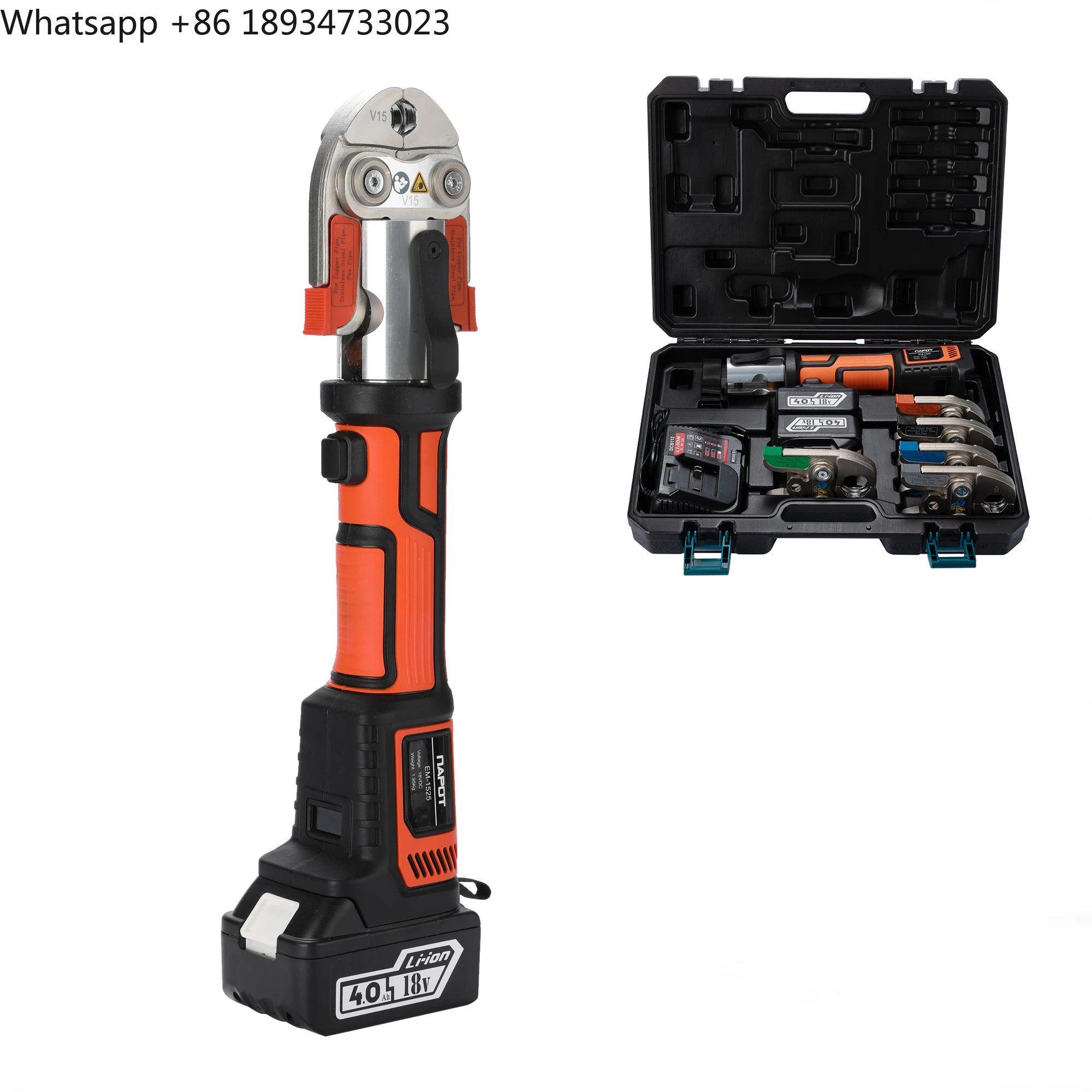 18V/4Ah Charging Hydraulic Clamp Electric Crimping Pliers Copper and Aluminum Crimping Power Cable Tools 32mm Automatic Reset