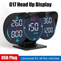 Speedometer Odometer HUD For All Car G17 Overspeed Diagnotstic Speed Meter GPS Head-Up Display Car Water Oil Temp Alarm