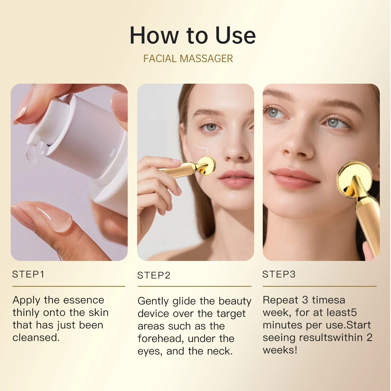 Electric Facial Beauty Devices Face Lifting Anti Wrinkle Facial Eye Massage with Face Cream Introducer Skin Rejuvenation Device