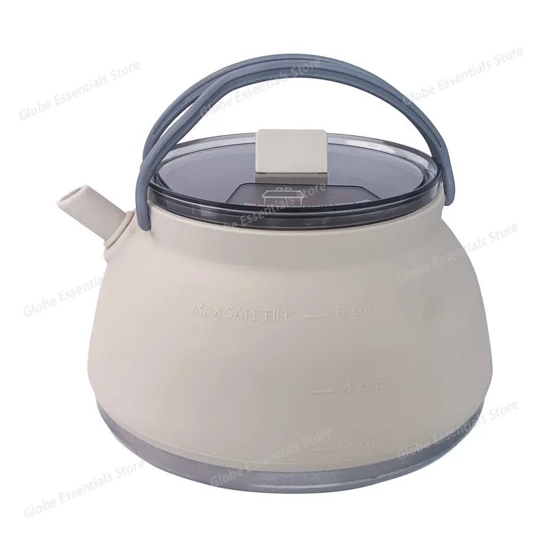 Outdoor Silicone Water Kettle Collapsible Camping Cook Pot with Lid Cup Bowl Set Foldable Water Pot Water Boiling Kettle/Cooking