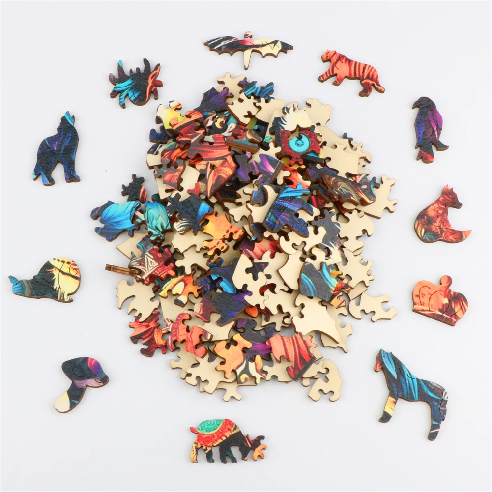 A3 A4 A5 Multi Size Puzzle Adult Animal Wooden Puzzle Round Peacock and Bird Wooden Puzzle Children\'s Puzzle Toy Festival Gift