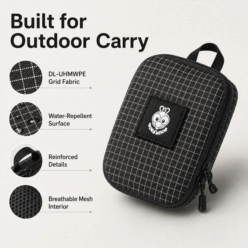 EDC Grid Fabric Organizer Pouch Water Repellent Hard Shell Storage Bag Pocket Mini Carry Case Outdoor Cable Gadget First Aid Kit