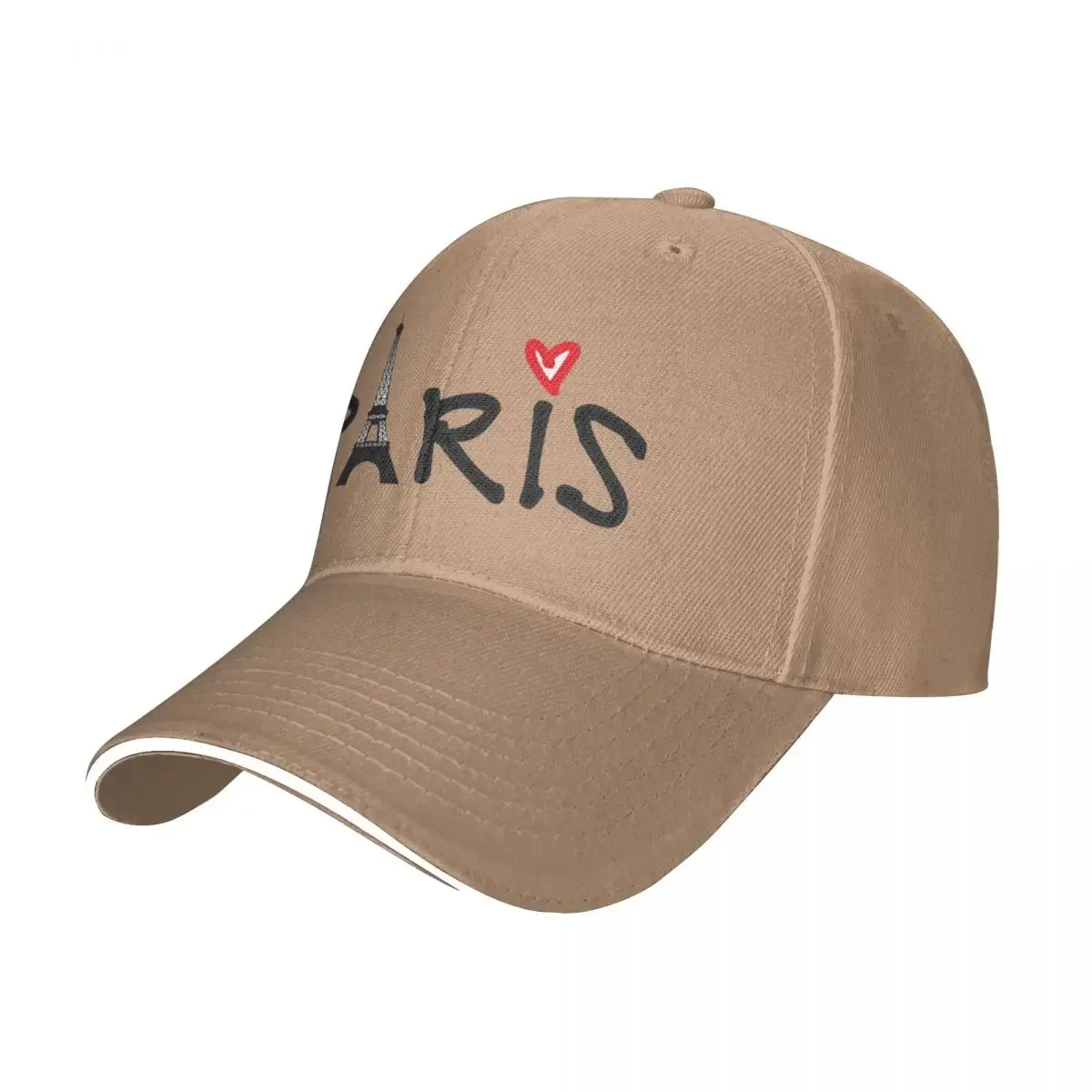 Paris With Eiffel Tower Baseball Cap Red Heart Outdoor Gym Trucker Hat Dropshipping Unisex-Teens Cute Custom Logo Baseball Caps