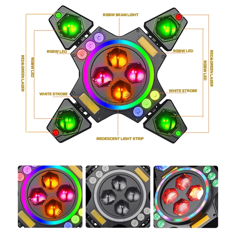 New! LED Party Lights Lyrical Dream Sound RGBW Dmx Dance Event Device Indoor Home Party Dj Strobe Light Club Bar Laser Projector