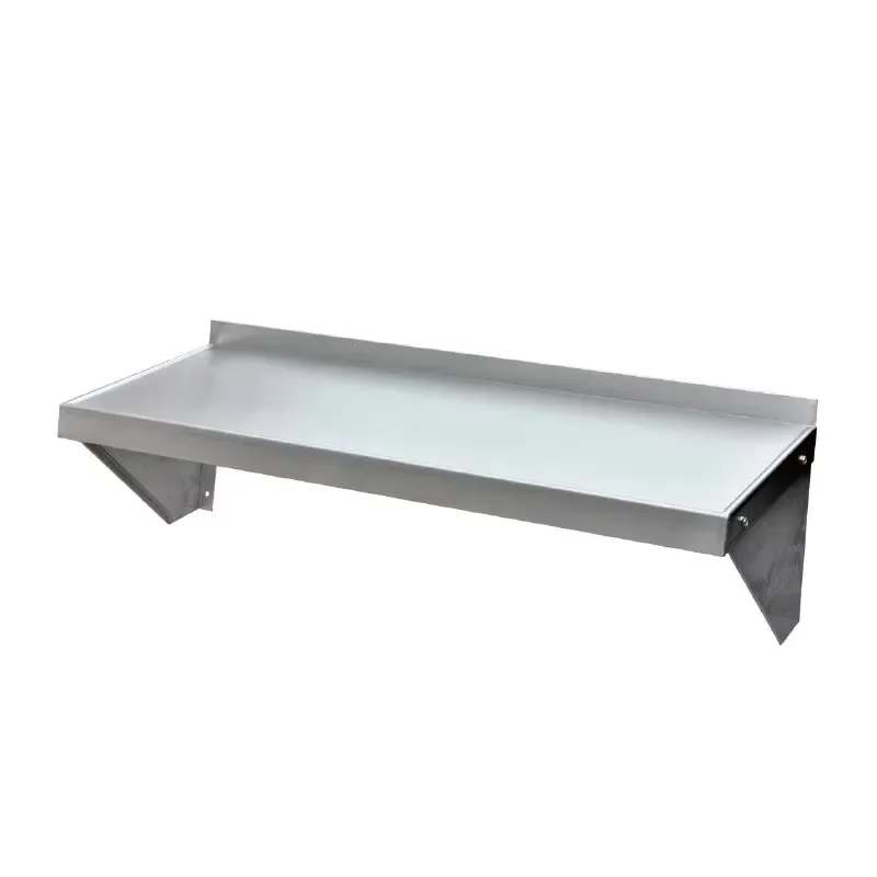 Single Wall Mounted Shelf Solid Galvanized Steel Metal Storage Rack for Hotel Kitchen Household Restaurant Hanging Organizer