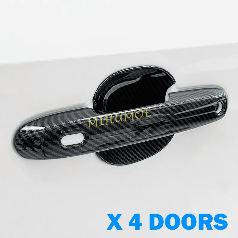 

8Pcs Carbon Fiber Style Decoration Exterior Door Handle / Door Bowl Cover Trim Sticker For Toyota Grand Highlander 2024 2025