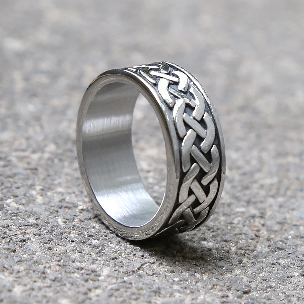 Vintage Viking Edelstahl Celtics Knoten Ring Nordic männer Ring Odin Rune Ring Für Männer Frauen Mode Schmuck Geschenke Großhandel