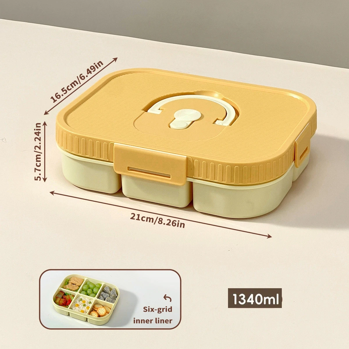 Magnetron Plastic Verdeelde Lunchbox Met Handvat Camping Picknick Draagbare Lekvrije Fruitsalade Voedselcontainer Voor Kinderen Studenten