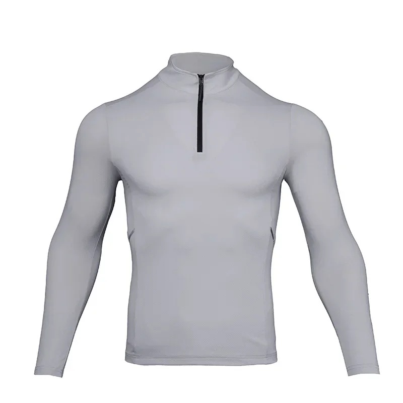 Ropa de Fitness para hombre, mallas deportivas de manga larga, transpirables, absorbentes de sudor, secado rápido, entrenamiento