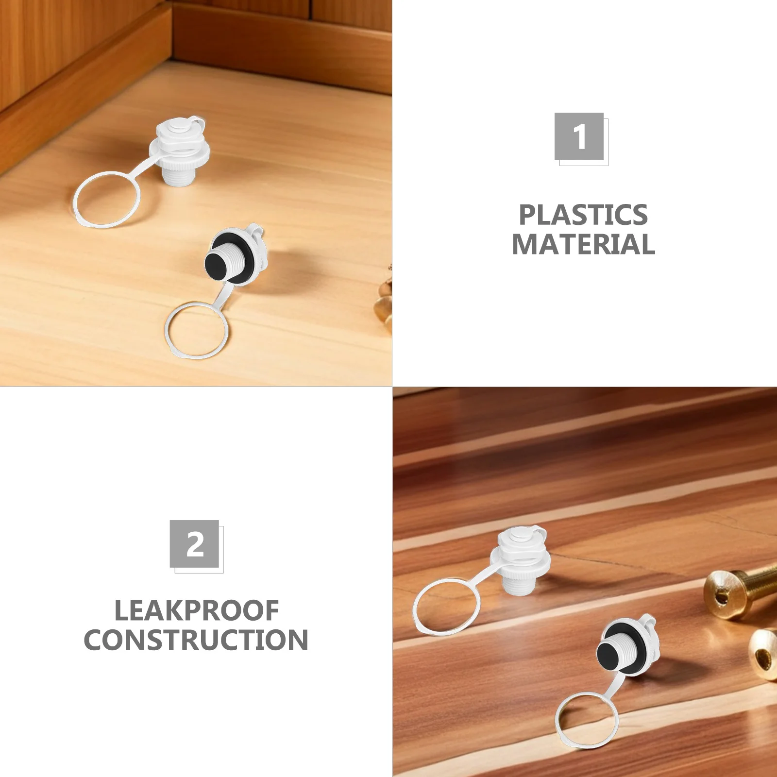 3개입 인플레이터블 보트 스파이럴 에어 밸브 22mm 화이트 스크류 밸브 에어 매트리스 카약 풀 보트 딩기 카누용 교체용