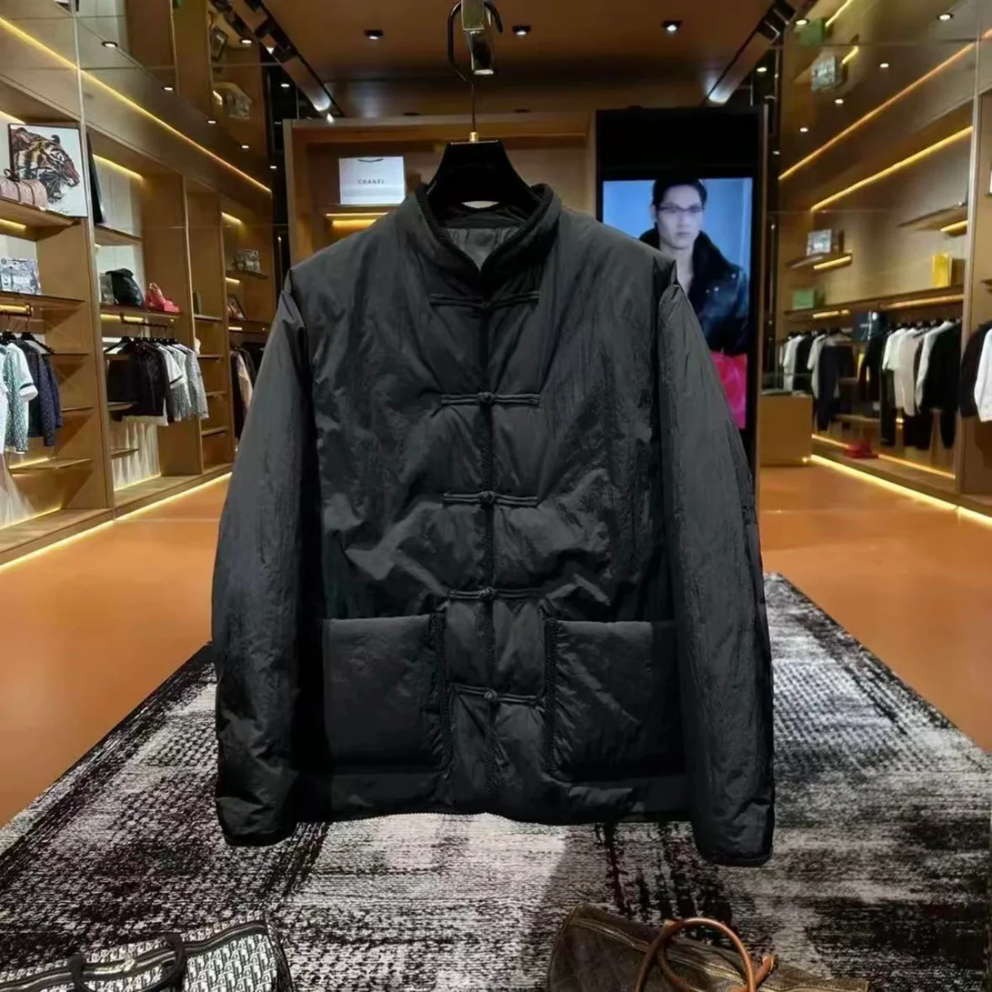 

New Chinese Sle Cotton Jaet Men's Faion Simple High Quali Winter Outerwear Versatile Stand Fit Long Sve Warmth