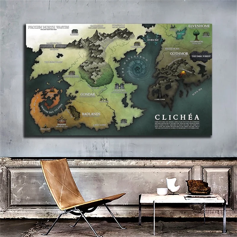 90*60Cm Retro Poster Wall Art Prints Niet-geweven Canvas Schilderij Vintage Foto Woonkamer Home Decoratie schoolbenodigdheden