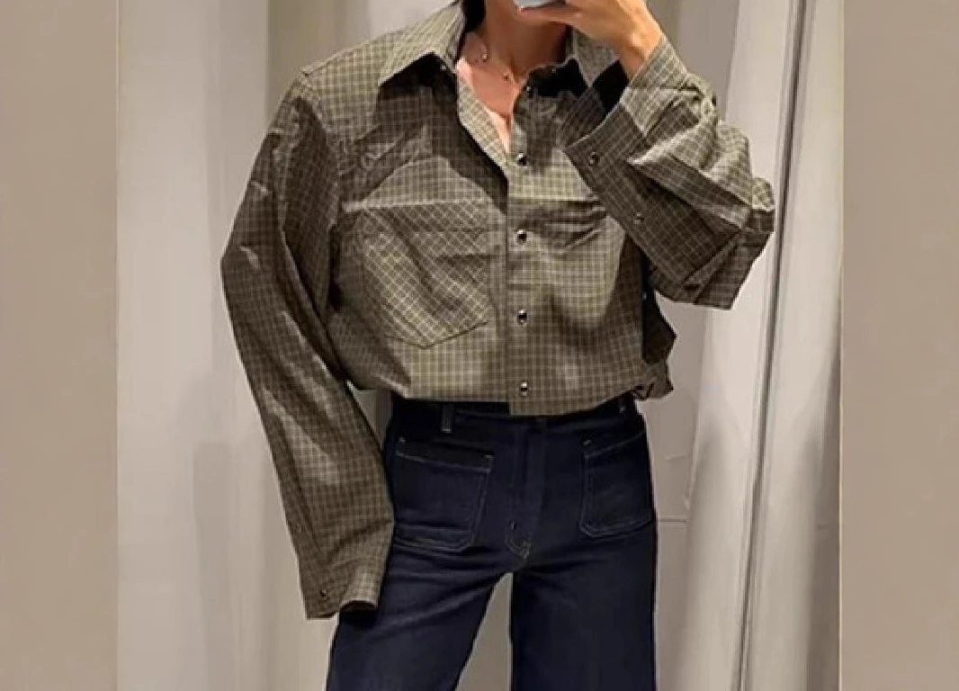 2025 Autumn New Product Comfortable Casual Collar Long Sleeve Checkered Shirt Versatile Top