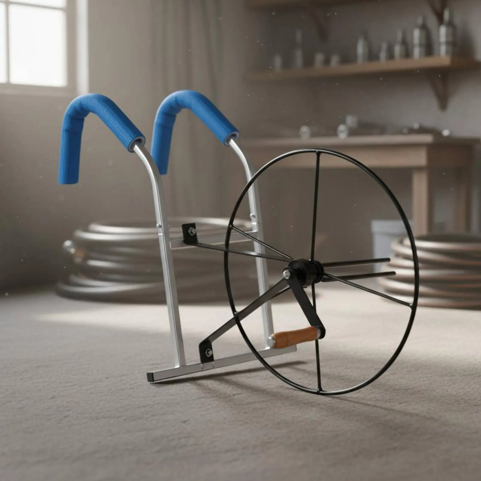 Manual Irrigation Hose Winder Easy Function Shoulder-Carry Hose Reel Agricultural Equipment Ergonomic Sturdy-Duty Construction