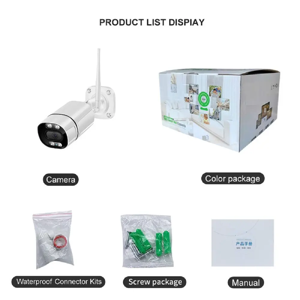 

3MP 1296P Tuya APP Full Color Wireless Intercom IP Bullet Camera Night Vision Motion Detection Home Security CCTV Baby Monitor