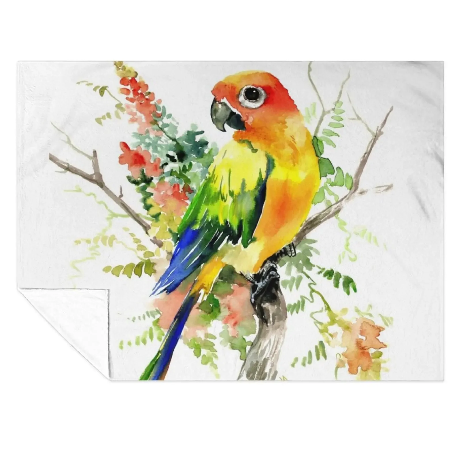 

Sun Conure Parakeet Throw Blanket Personalized Gift Thin Summer Beddings Bed Blankets