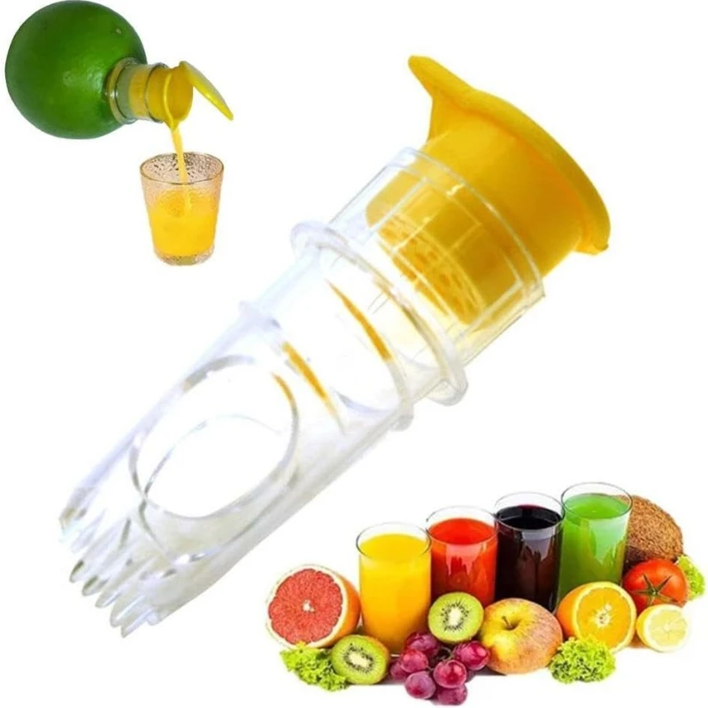 Portable Lemon Squeezer Plastic Resuable Lightweight Juices Reamer Washable Manual Juices Reamer Built in Filter for Home Travel