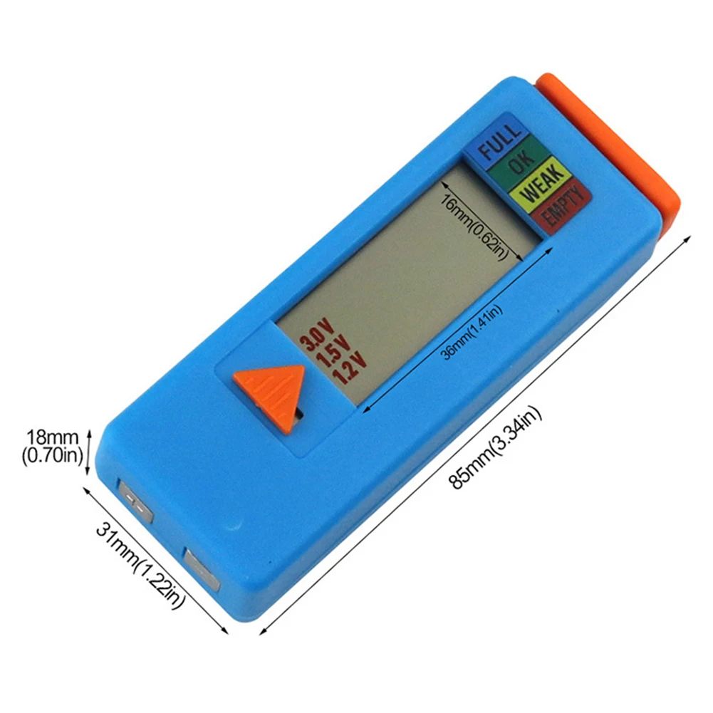 Battery Testing 85*31mm Lightweight Portable Battery Tool Battery Power Detector Color-coded Status Indicators