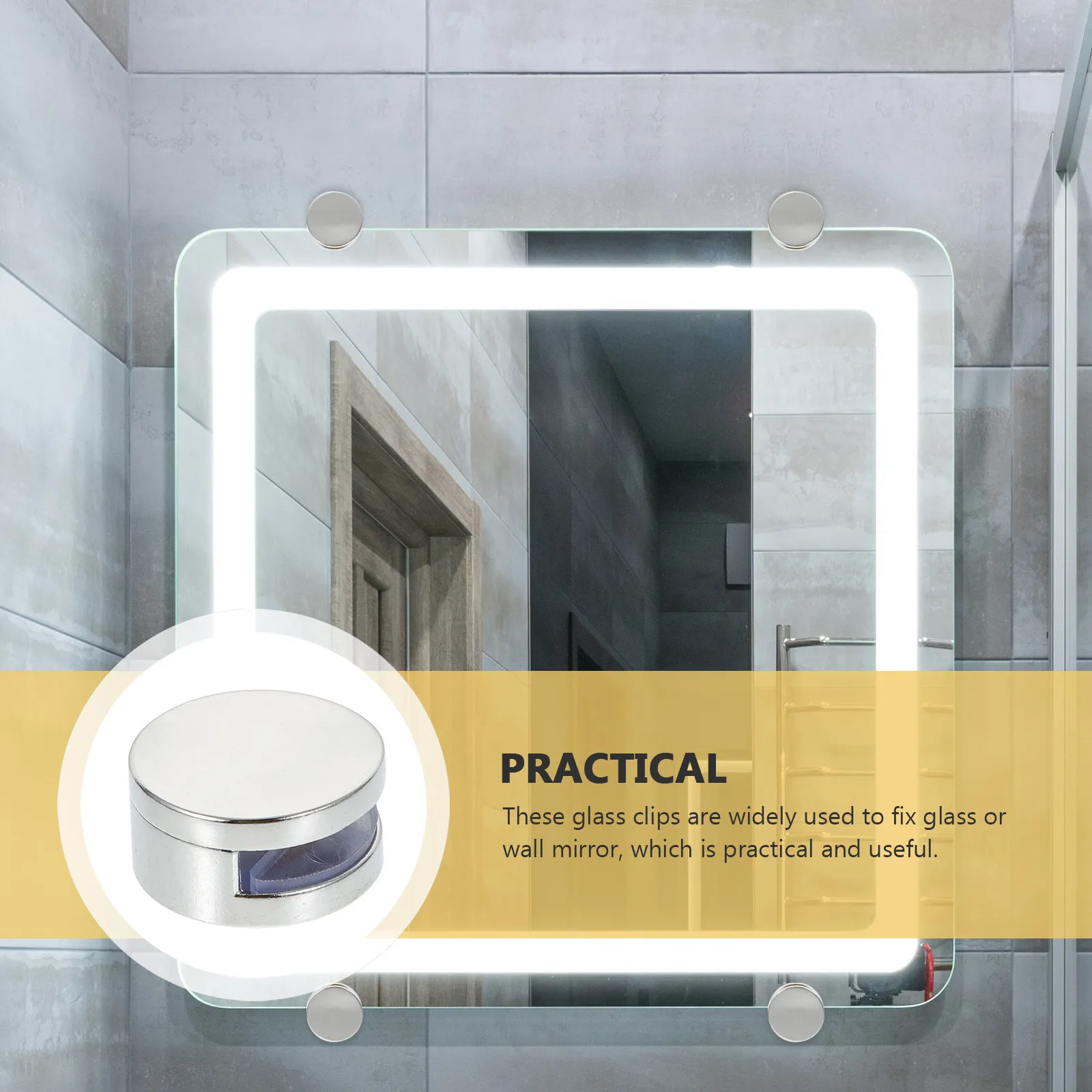 

Комплект из 4 креплений для зеркал: круглые держатели для стекла с винтами для настенного монтажа, прочные, надежные, без заусенцев, кронштейны для зеркал