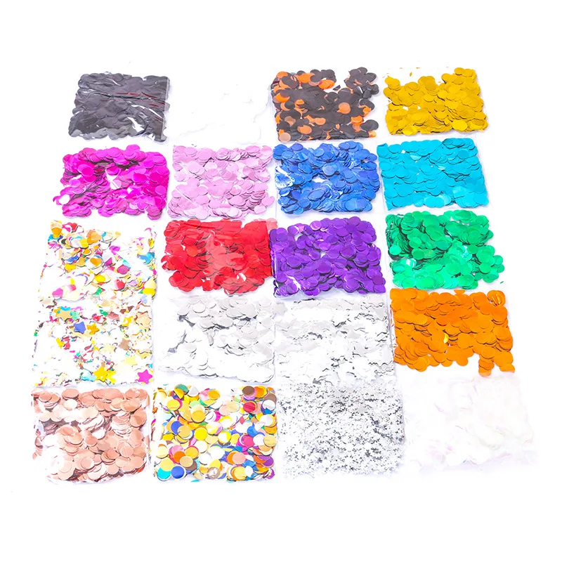 20g/Bag Circular PET Balloon Sequins Confetti Wedding Party Wave Ball Filler Transparent Balloon Aluminum Foil Paper Scraps