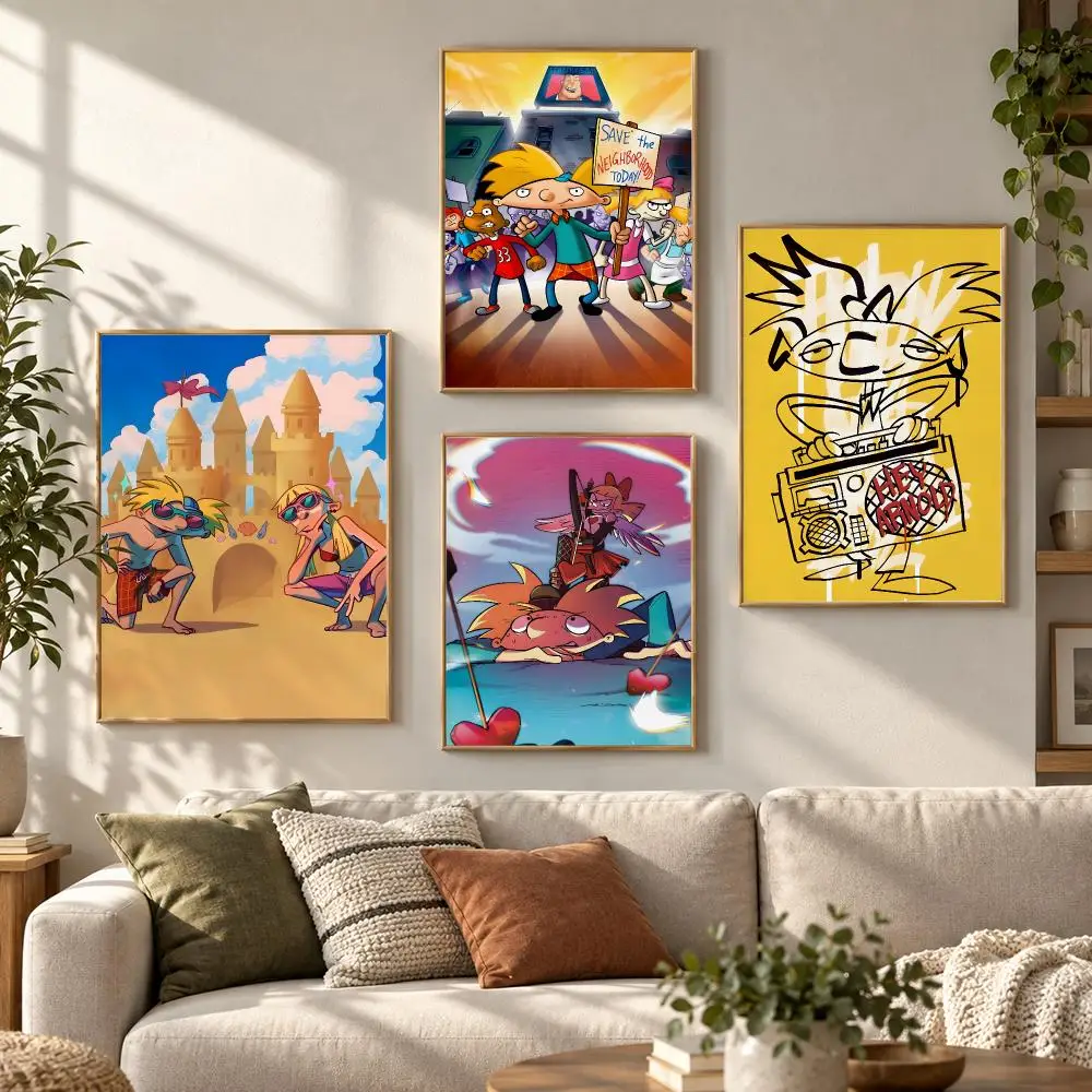 Cartoon H-Hey Arnold Poster HD Waterproof Aesthetic Wall For Home Decor Trendy Durable Easy To Apply Art