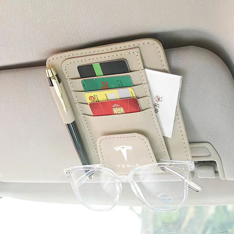 سيارة الشمس قناع المنظم حقيبة التخزين بطاقة النظارات الشمسية كليب ل تسلا Cybertruck رودستر لفائف SpaceX هايلاند نموذج 3 S X نموذج Y #2