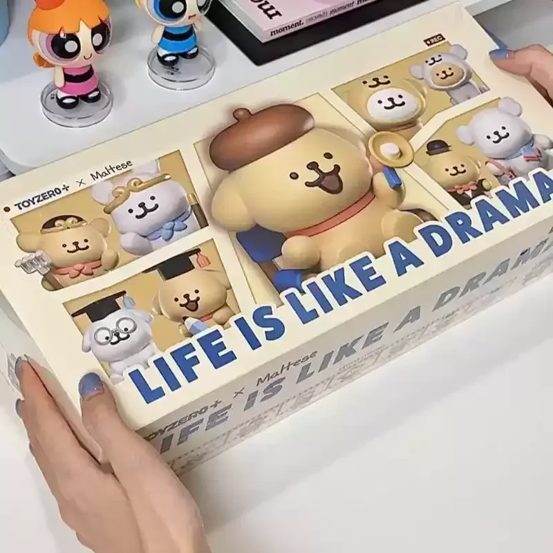 

Genuine Maltese Line Puppy Life Theater Blind Box Little White Tide Play Flocking Ornaments Children'S Toys Gifts