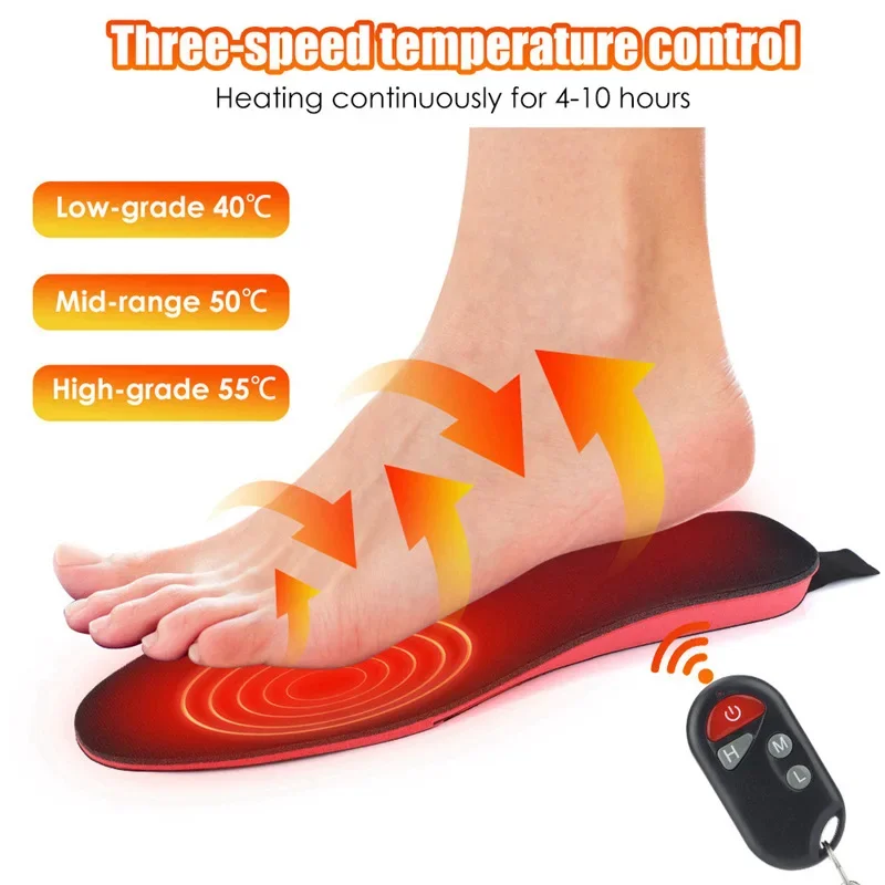 Remote Control Heated Shoe Insoles USB Feet Warm Sock Pad Mat Electrically Heating Insoles Washable Warm Thermal Insoles Unisex