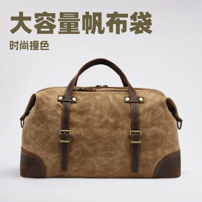 جديد ريترو سعة كبيرة حقيبة يد للسفر ريترو سعة كبيرة حقيبة يد اللون حجب موضة عادية قماش السفر حقيبة وظيفية