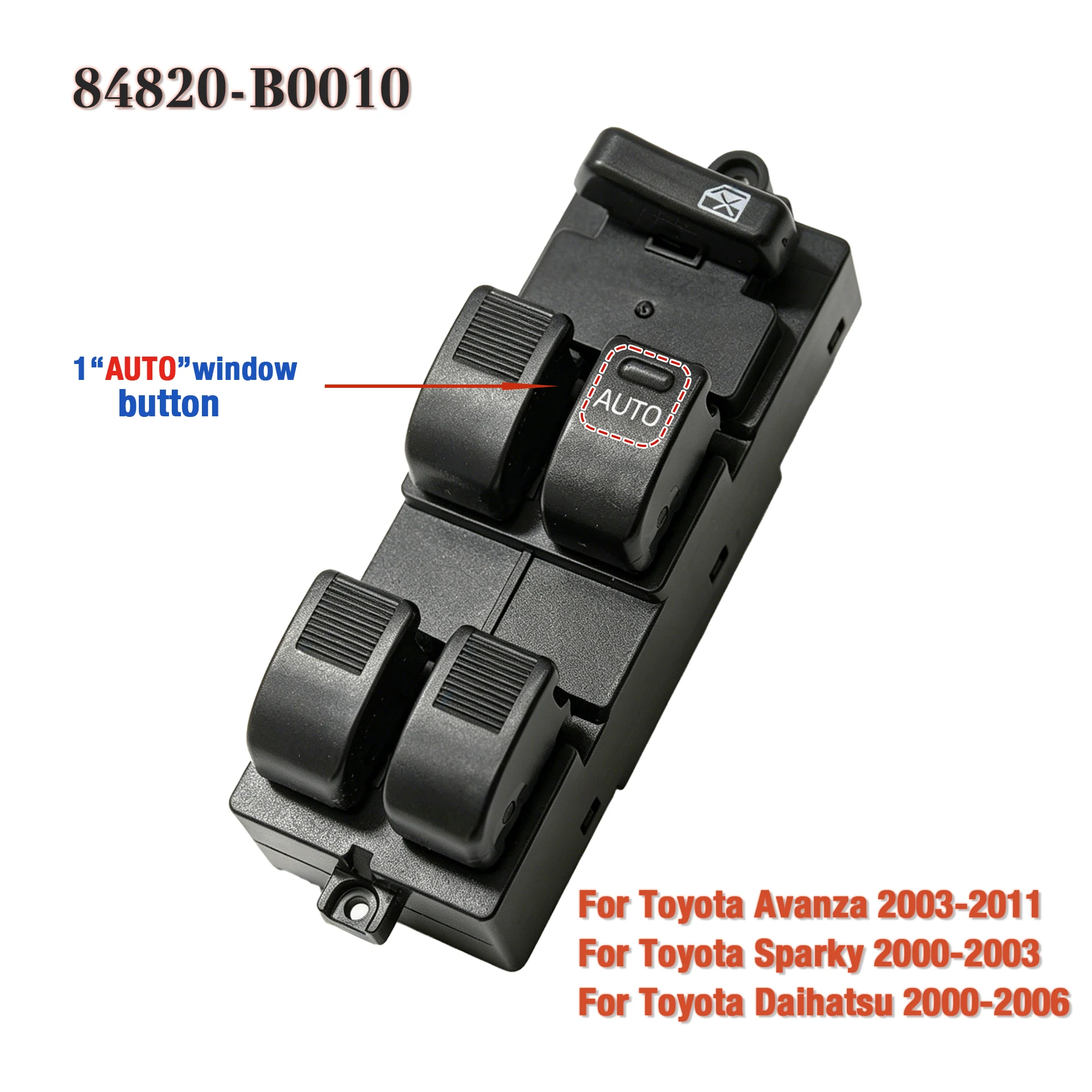 84820-B0010 For Toyota Sparky Avanza Daihatsu Atrai Terios Sirion,Front Right Electric Power Window Switch Lifter Control Button - view 3